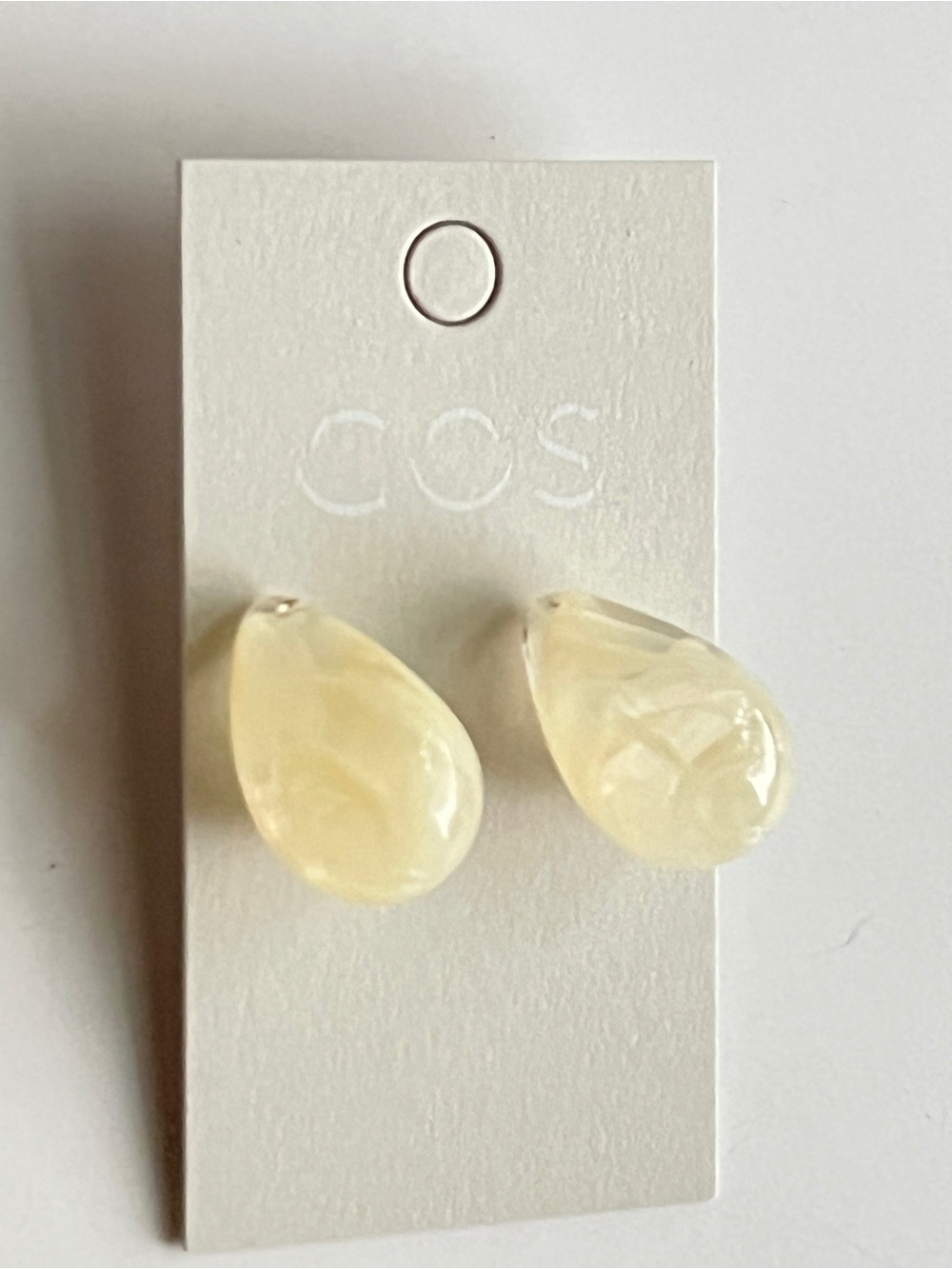 COS Cream Teardrop Resin Stud Earrings